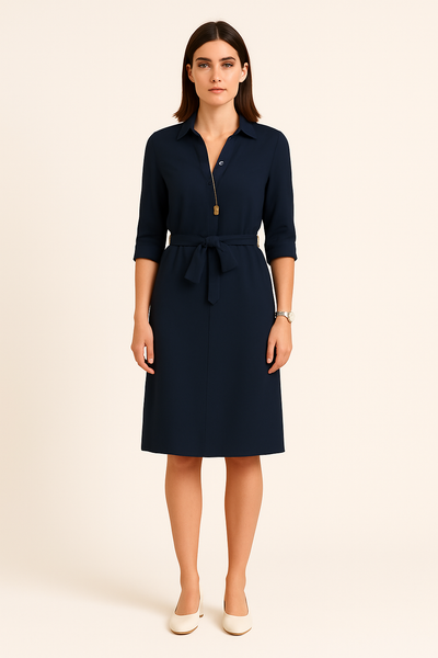 Dress – Women'S Button Down Shirt Dress – Waist Tie – Short Sleeve – Pockets