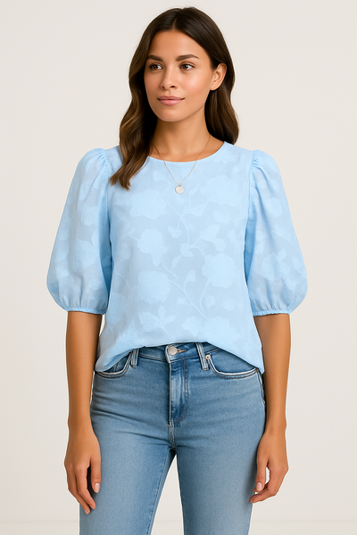 Puff Sleeve Chiffon Shirt – Ashford Puff Sleeve Chiffon Shirt Light And Elegant
