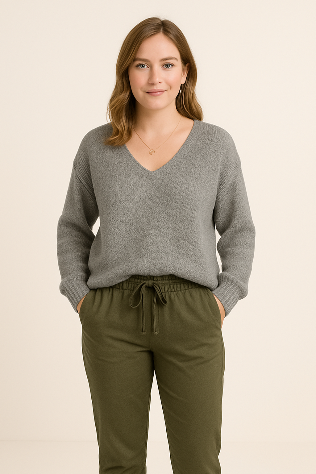 Elegant Knit Sweater with High Neck – Soft Ribbed Design