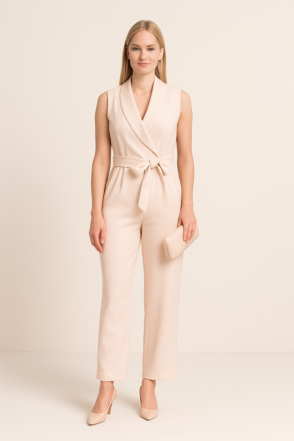 Ashford | Womens Elegant Long Sleeve Wide Leg Jumpsuit