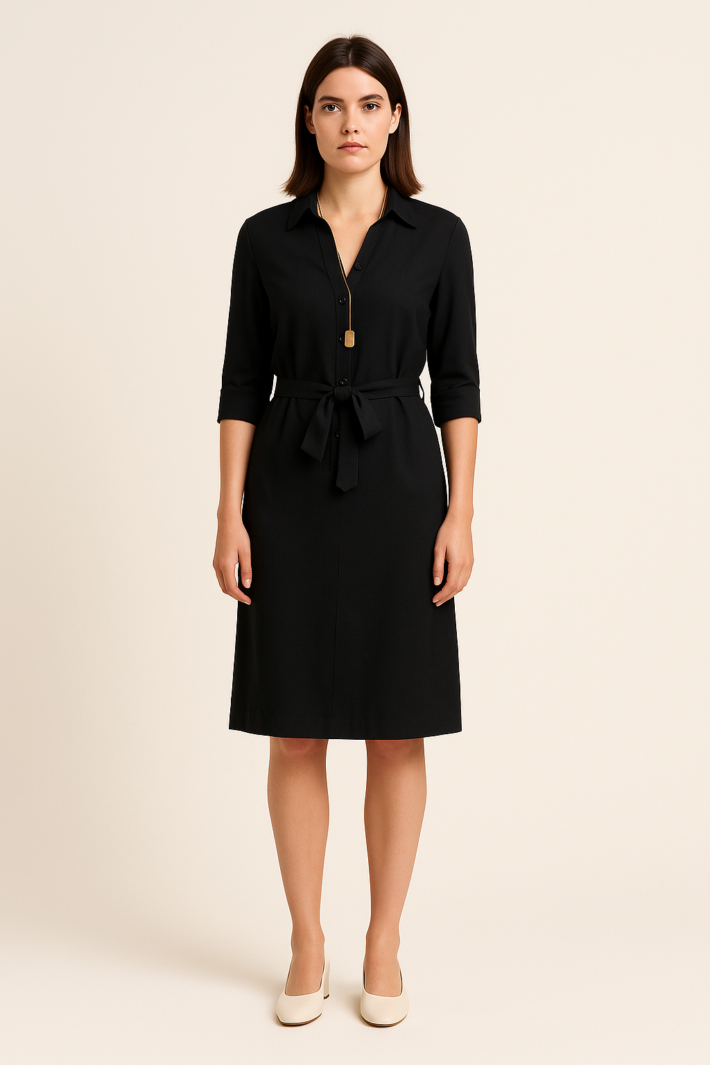 Dress – Women'S Button Down Shirt Dress – Waist Tie – Short Sleeve – Pockets