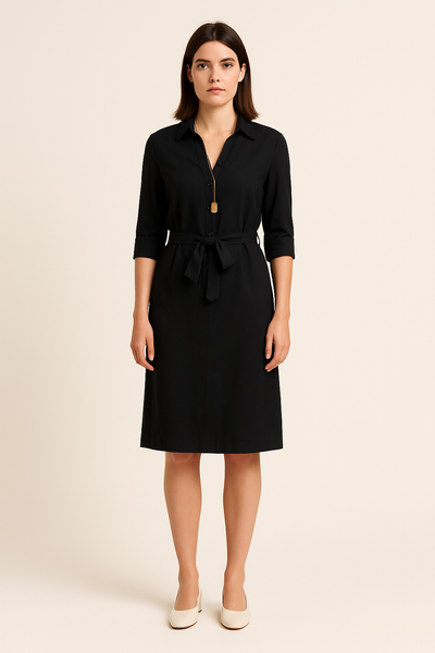 Dress – Women'S Button Down Shirt Dress – Waist Tie – Short Sleeve – Pockets