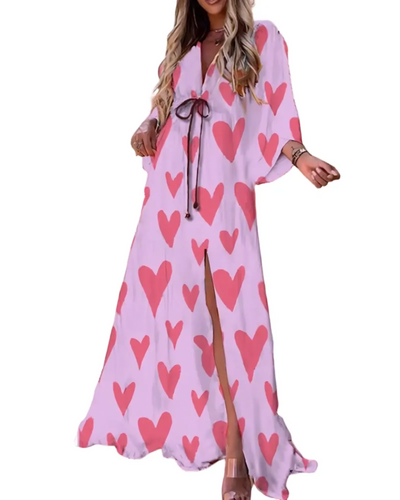 Maxi Floral Dress – Women'S Floral Maxi Dress – Belted V-Neck A-Line – Button