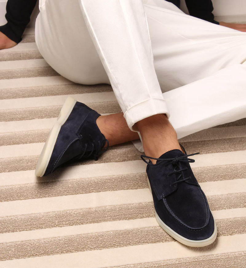 Ashford | Álvaro – Men's Suede Moccasin Loafers with Lace-Up Finish