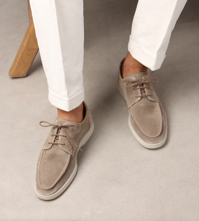 Ashford | Álvaro – Men's Suede Moccasin Loafers with Lace-Up Finish