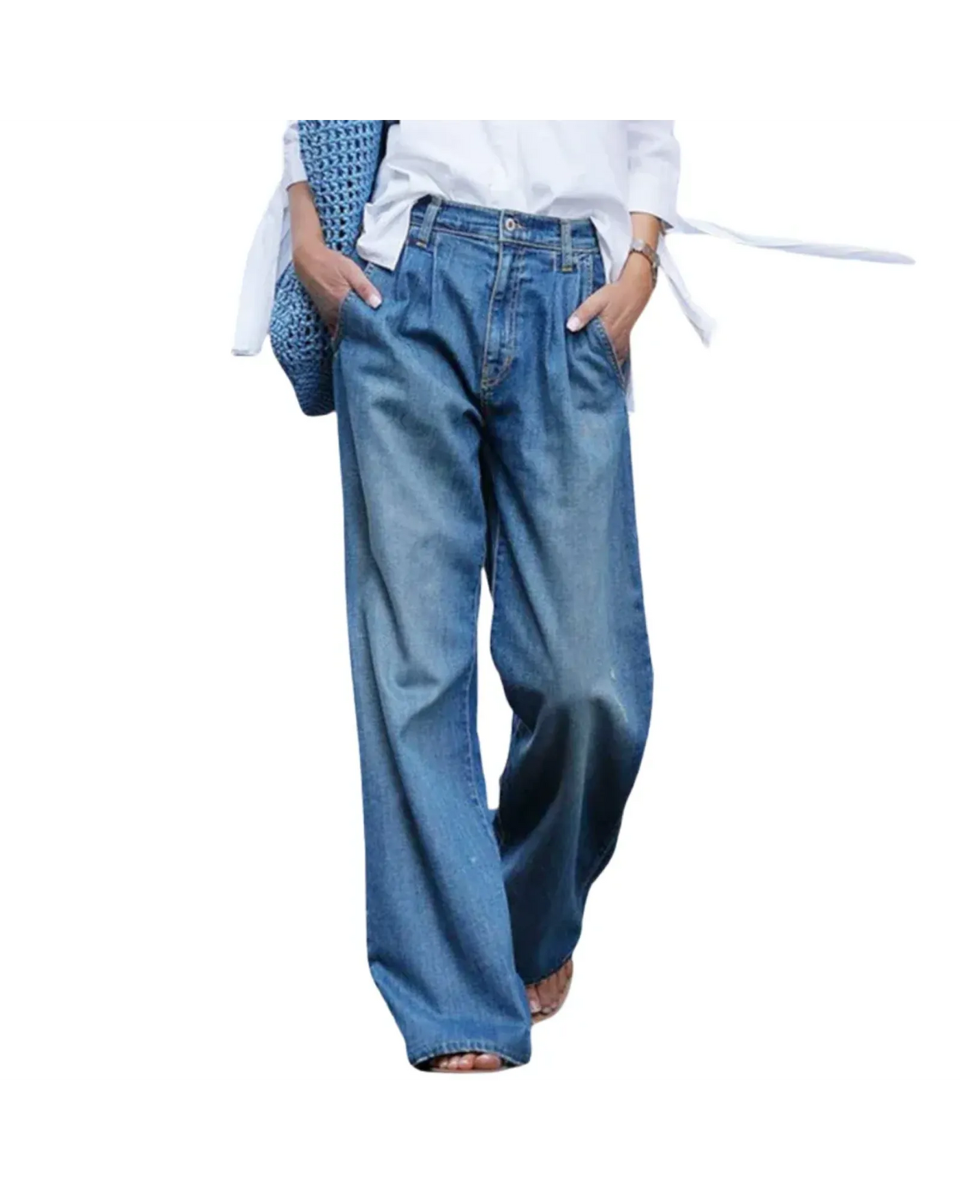 Wide Leg Relaxed Fit High Waist Jeans – Women'S Comfort Wide Leg Jeans – High
