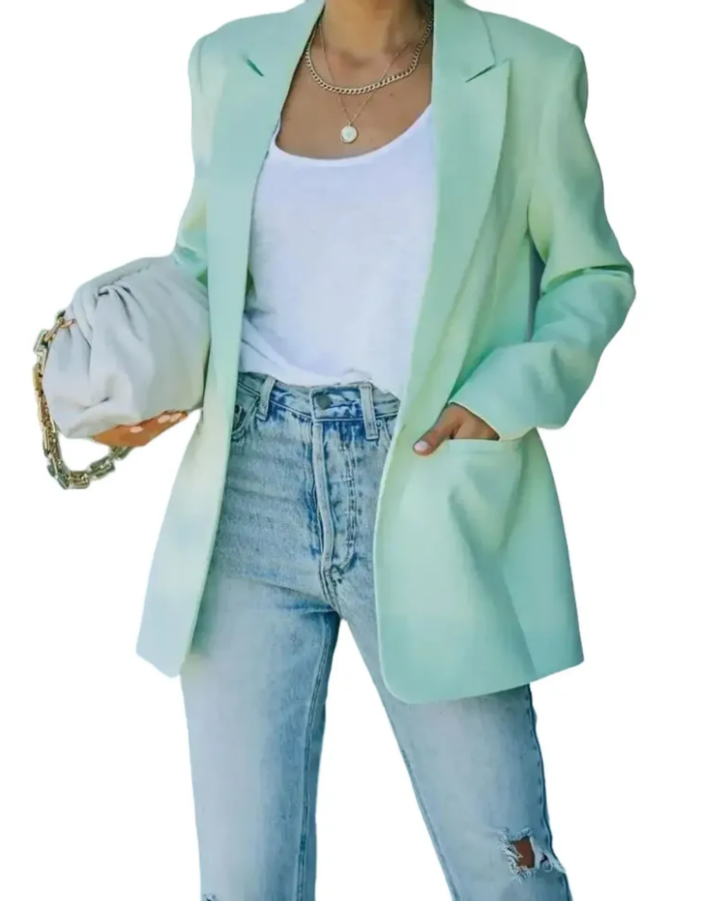Oversized Single-Breasted Blazer with Notched Lapel – Tailored Look