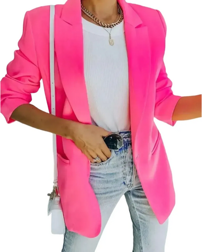 Oversized Single-Breasted Blazer with Notched Lapel – Tailored Look