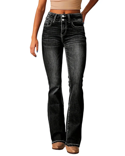 Wide Leg High Waist Jeans – Women'S High Waisted Flared Jeans – Retro Fit,