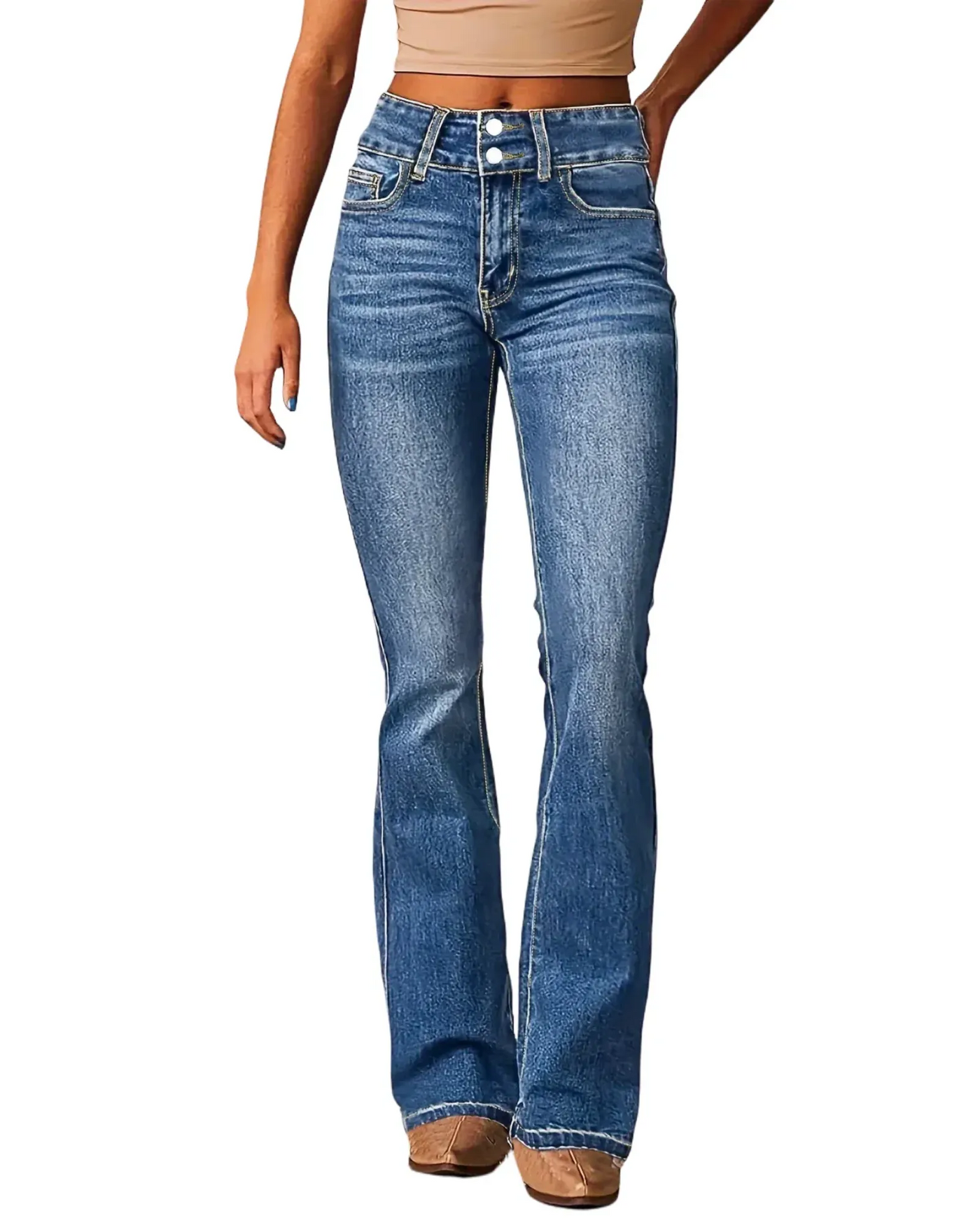 Wide Leg High Waist Jeans – Women'S High Waisted Flared Jeans – Retro Fit,