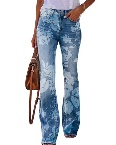 Floral Jeans – Women'S Floral Pocket Denim Jeans – Regular Fit, Casual Style –