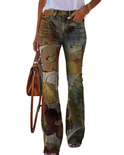 Floral Jeans – Women'S Floral Pocket Denim Jeans – Regular Fit, Casual Style –