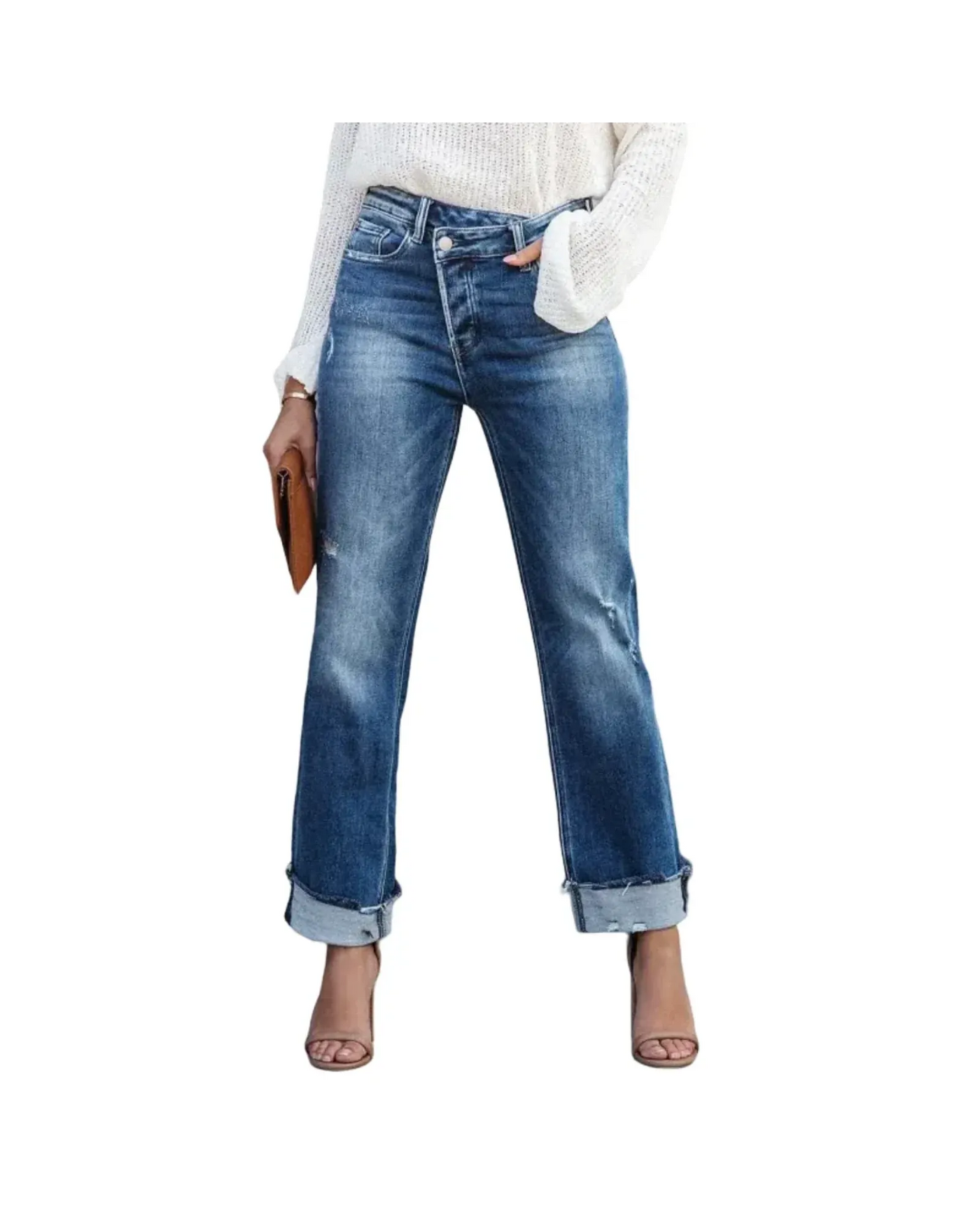 High Waist Jeans – Women'S Straight Leg Jeans – High Waist, Elasticated