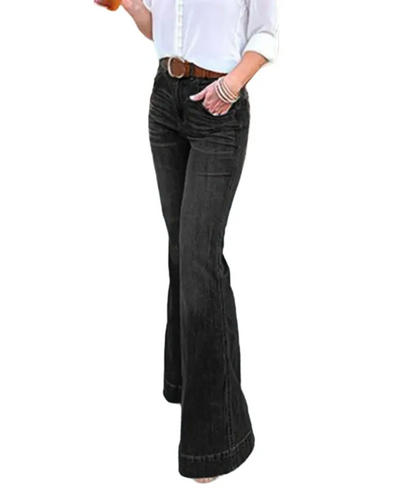 Wide Leg High Waist Vintage Jeans – Women'S Vintage Flared Denim Jeans – High