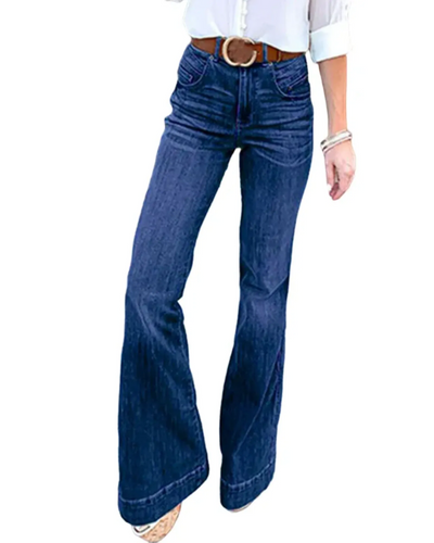 Wide Leg High Waist Vintage Jeans – Women'S Vintage Flared Denim Jeans – High