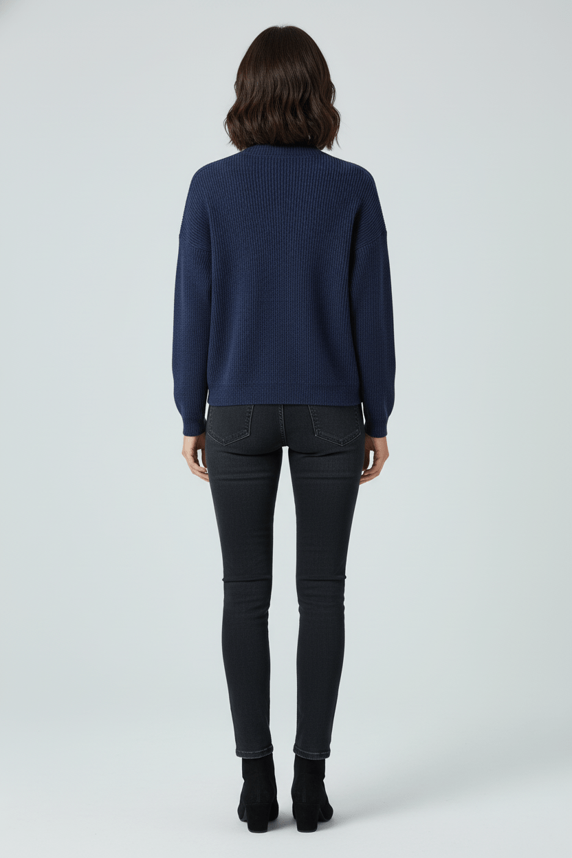 Ashford | Aava – Women’s Ribbed Knit Wrap Sweater Top with Asymmetrical Hem - Ashford London Clothing