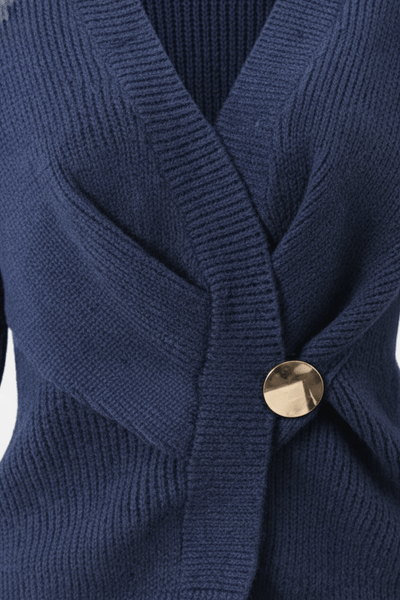 Ashford | Aava – Women’s Ribbed Knit Wrap Sweater Top with Asymmetrical Hem - Ashford London Clothing