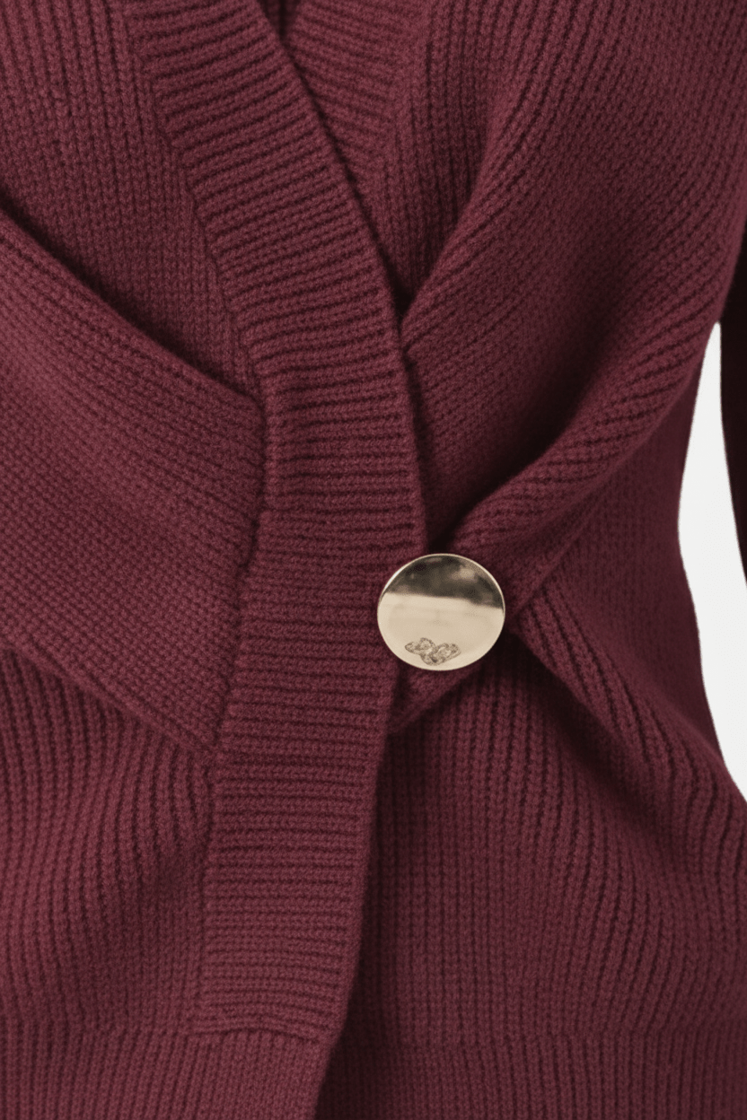 Ashford | Aava – Women’s Ribbed Knit Wrap Sweater Top with Asymmetrical Hem - Ashford London Clothing