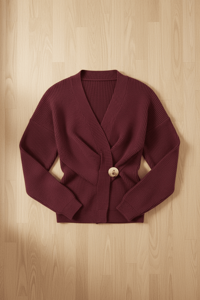 Ashford | Aava – Women’s Ribbed Knit Wrap Sweater Top with Asymmetrical Hem - Ashford London Clothing