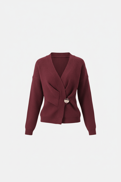 Ashford | Aava – Women’s Ribbed Knit Wrap Sweater Top with Asymmetrical Hem - Ashford London Clothing