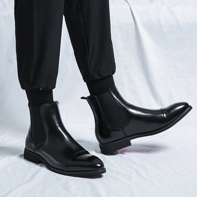 Ashford | Aiden – Men’s Leather Cap Toe Slip - On Boots - Ashford London Clothing