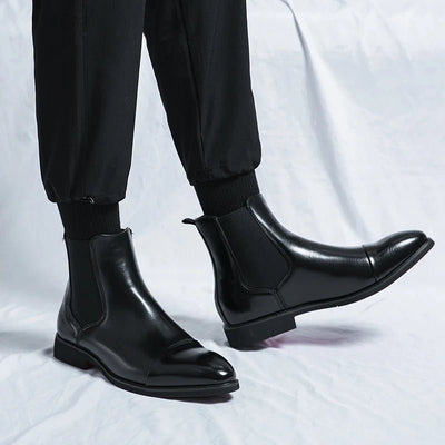 Ashford | Aiden – Men’s Leather Cap Toe Slip - On Boots - Ashford London Clothing