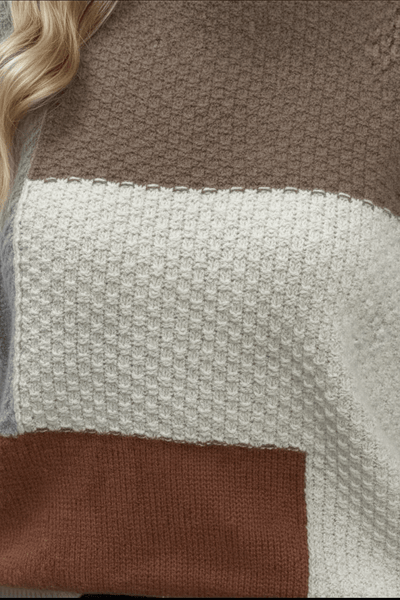 Ashford | Ailani – Women’s Relaxed Fit Textured Patchwork Knit Sweatshirt - Ashford London Clothing