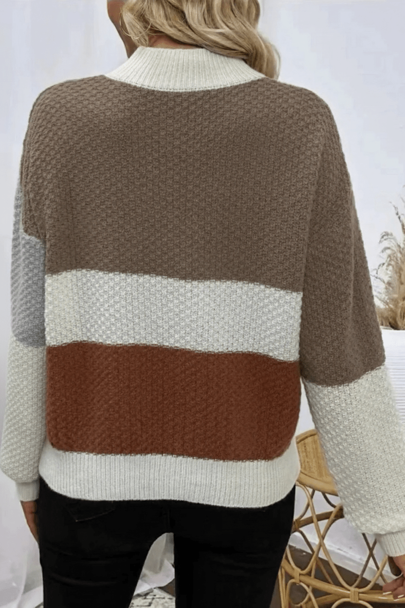 Ashford | Ailani – Women’s Relaxed Fit Textured Patchwork Knit Sweatshirt - Ashford London Clothing