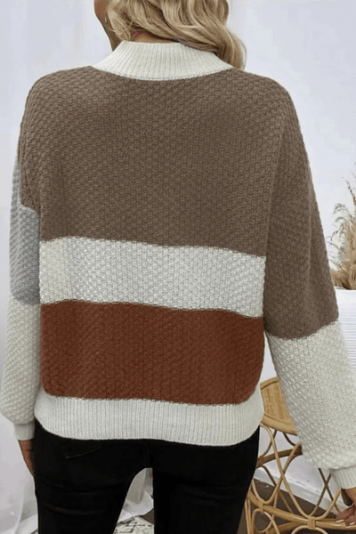 Ashford | Ailani – Women’s Relaxed Fit Textured Patchwork Knit Sweatshirt - Ashford London Clothing