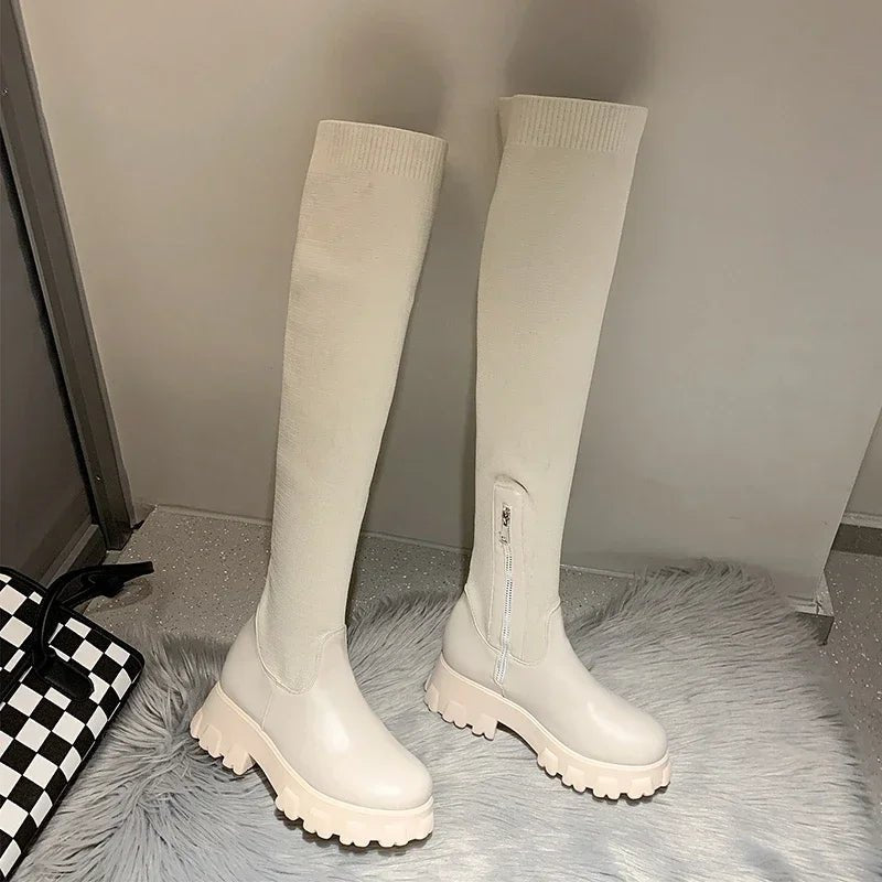 Ashford | Aino – Women’s Over - the - Knee Stretch Boots – Medium Heel, Casual Outdoor - Ashford London Clothing