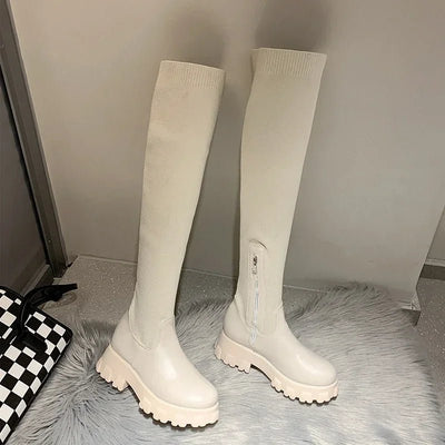 Ashford | Aino – Women’s Over - the - Knee Stretch Boots – Medium Heel, Casual Outdoor - Ashford London Clothing