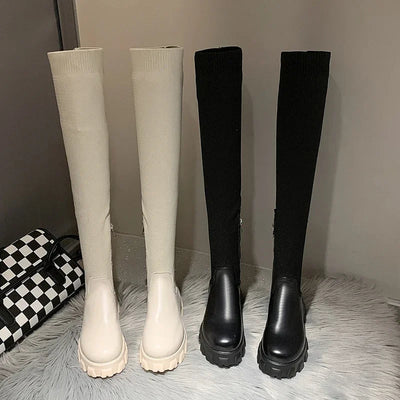 Ashford | Aino – Women’s Over - the - Knee Stretch Boots – Medium Heel, Casual Outdoor - Ashford London Clothing