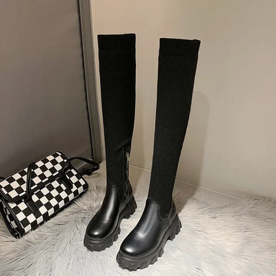 Ashford | Aino – Women’s Over - the - Knee Stretch Boots – Medium Heel, Casual Outdoor - Ashford London Clothing