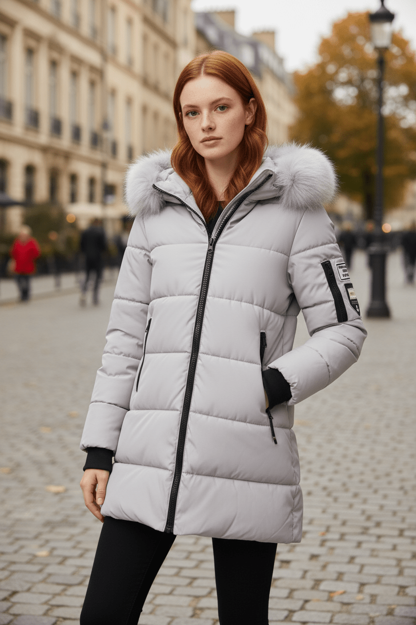 Ashford | Alannah – Women’s Quilted Insulated Parka Jacket with Fur Collar - Ashford London Clothing
