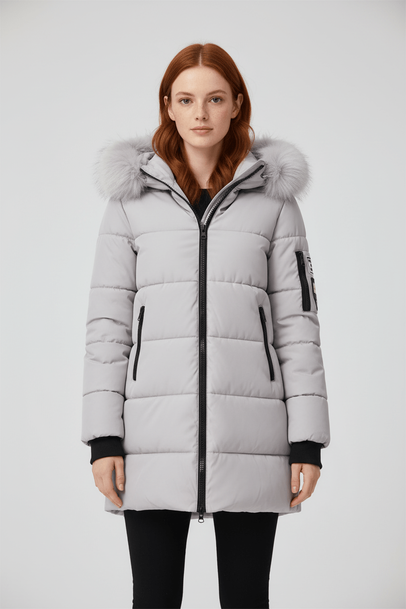 Ashford | Alannah – Women’s Quilted Insulated Parka Jacket with Fur Collar - Ashford London Clothing