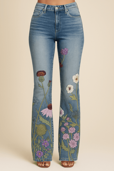 Ashford | Alice Womens Floral Jeans - Ashford London Clothing