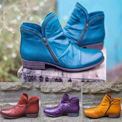Ashford | Alina – Women’s Zip - Up Ankle Boots – PU Leather - Ashford London Clothing