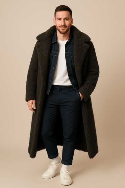 Ashford | Alistair – Men’s Shearling Lined Oversized Insulated Trench Coat - Ashford London Clothing