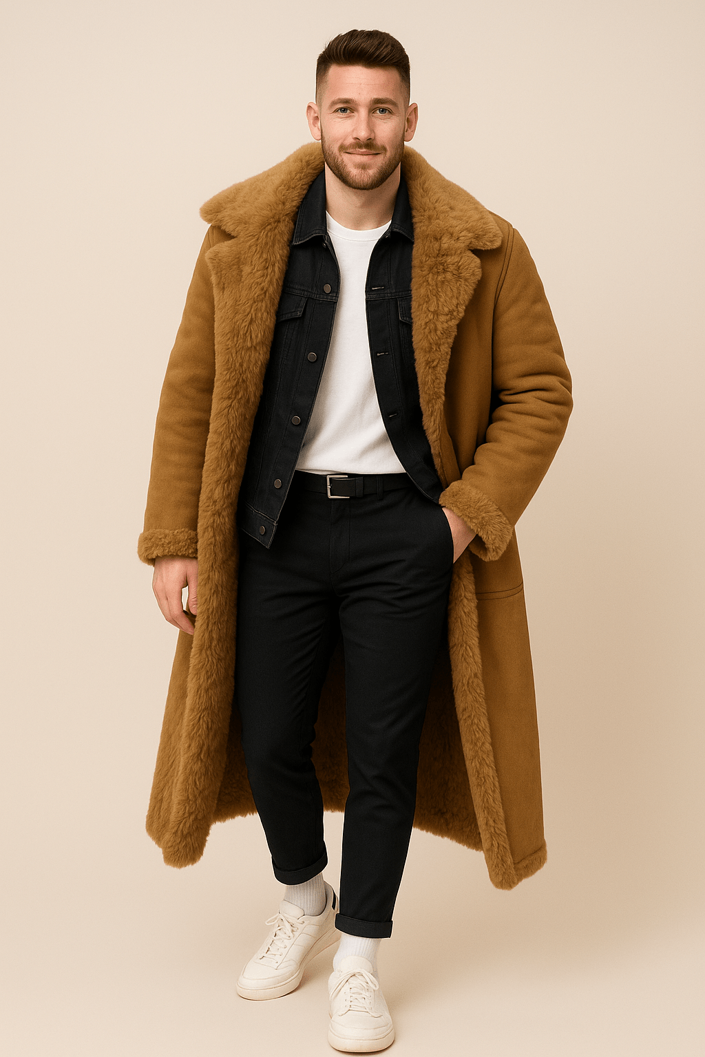Ashford | Alistair – Men’s Shearling Lined Oversized Insulated Trench Coat - Ashford London Clothing