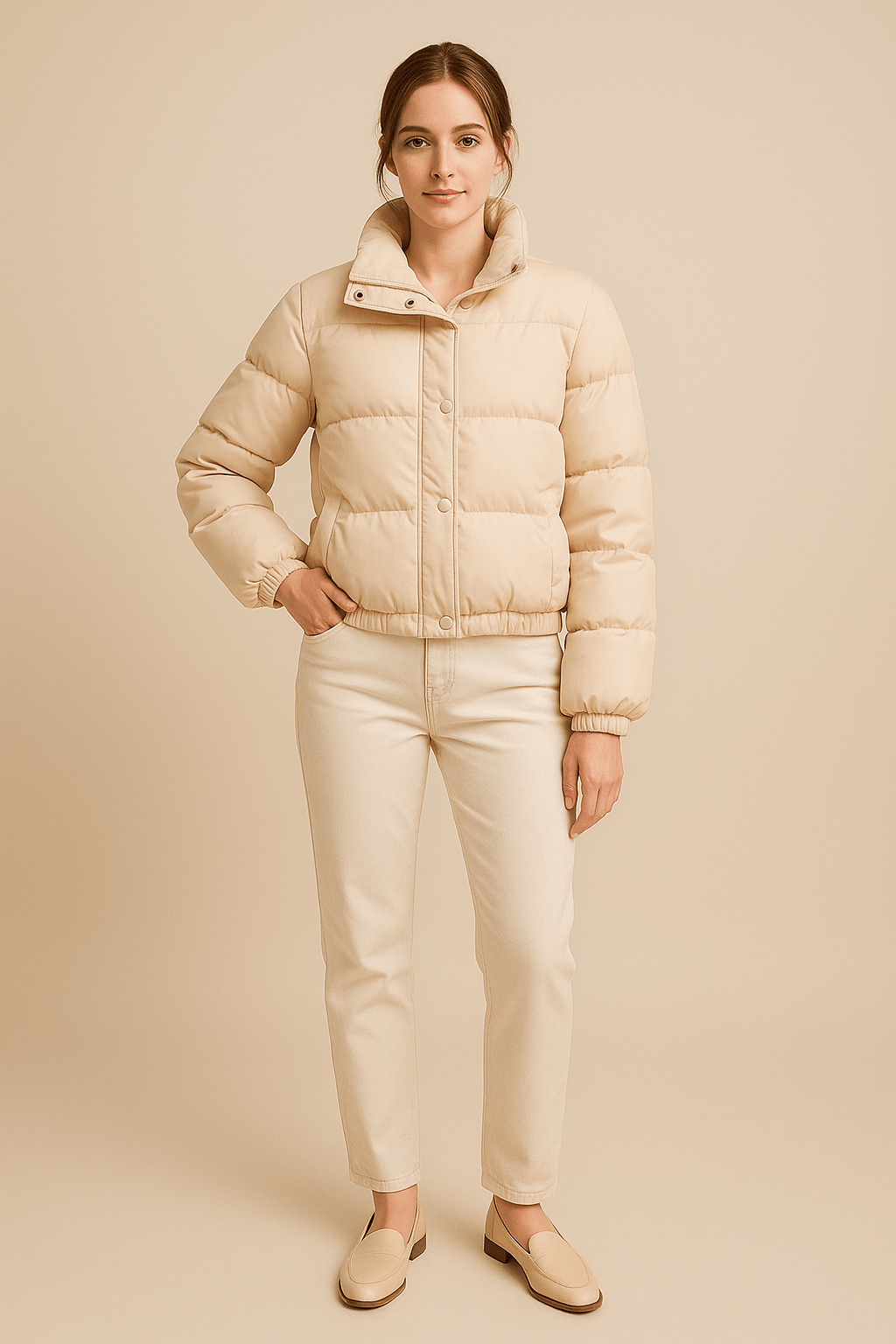 Ashford | Amaya – Women’s Cropped Oversized Quilted Puffer Jacket with High Collar - Ashford London Clothing