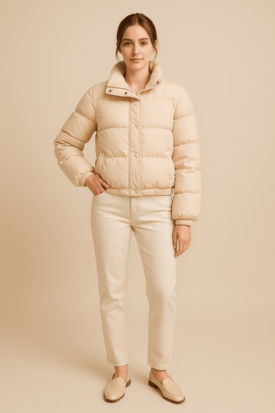 Ashford | Amaya – Women’s Cropped Oversized Quilted Puffer Jacket with High Collar - Ashford London Clothing