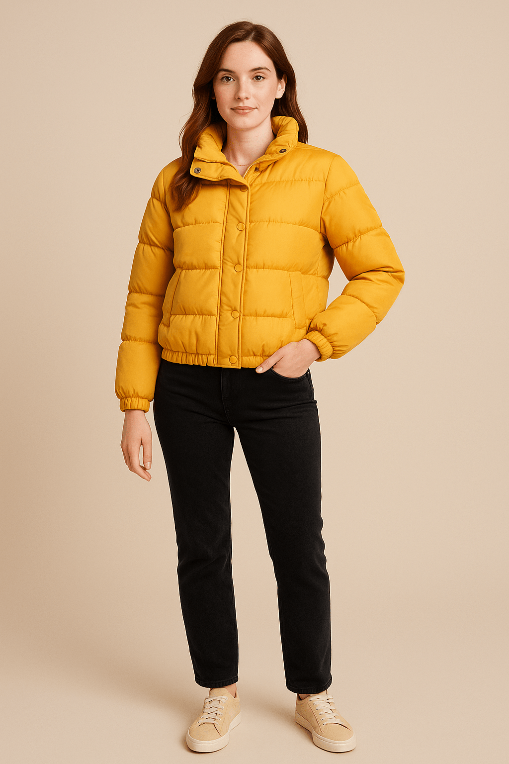 Ashford | Amaya – Women’s Cropped Oversized Quilted Puffer Jacket with High Collar - Ashford London Clothing