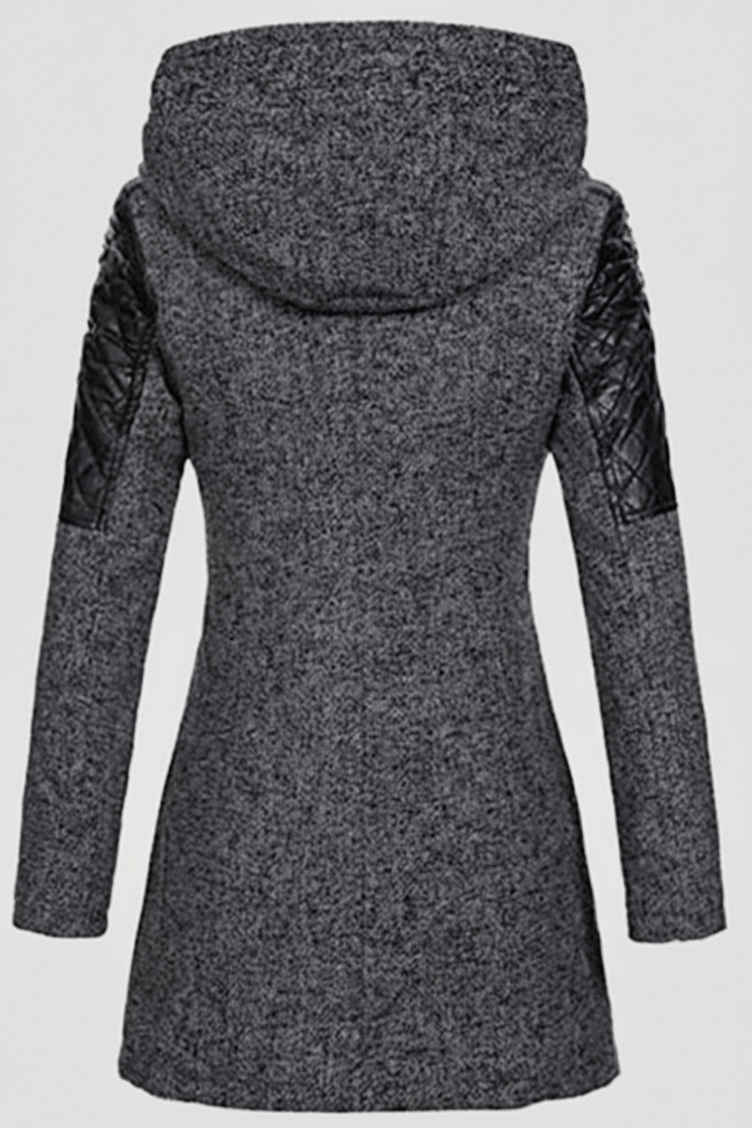 Ashford | Annabel – Women’s Tailored Jacket with Quilted Sleeves & Asymmetrical Zip Hooded Design - Ashford London Clothing