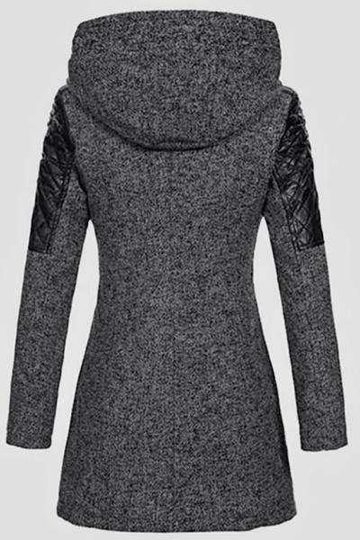 Ashford | Annabel – Women’s Tailored Jacket with Quilted Sleeves & Asymmetrical Zip Hooded Design - Ashford London Clothing