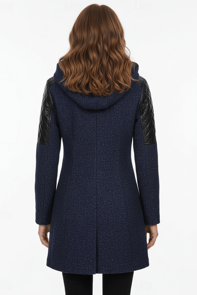 Ashford | Annabel – Women’s Tailored Jacket with Quilted Sleeves & Asymmetrical Zip Hooded Design - Ashford London Clothing