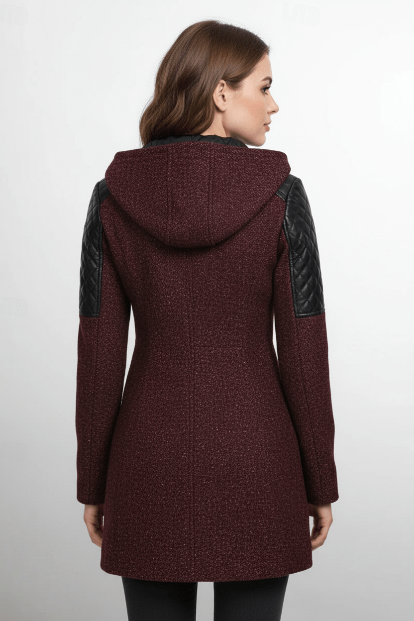 Ashford | Annabel – Women’s Tailored Jacket with Quilted Sleeves & Asymmetrical Zip Hooded Design - Ashford London Clothing