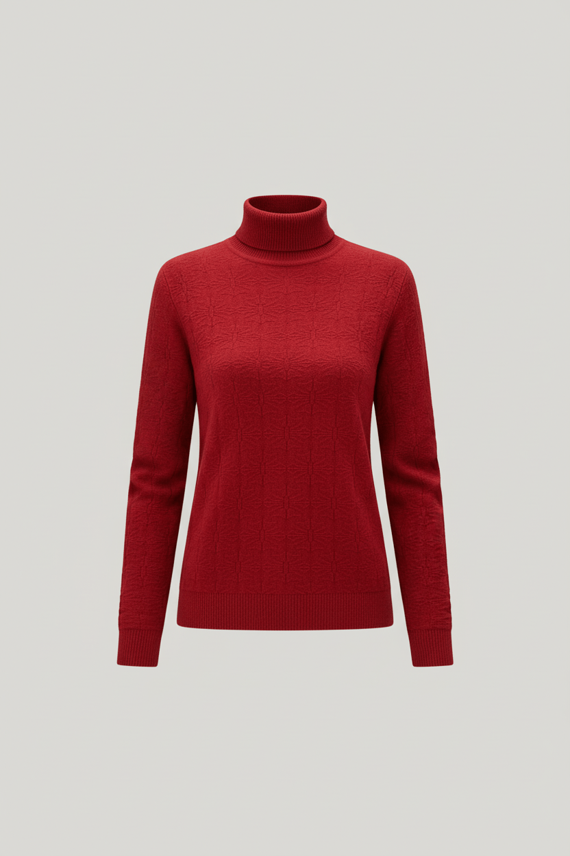Ashford | Aroa – Women’s Textured Knit Sweater with Mock Neck and Slim Fit - Ashford London Clothing