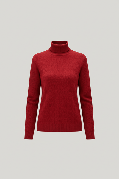Ashford | Aroa – Women’s Textured Knit Sweater with Mock Neck and Slim Fit - Ashford London Clothing