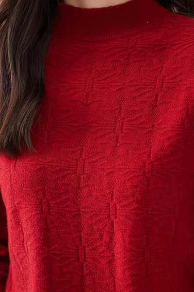 Ashford | Aroa – Women’s Textured Knit Sweater with Mock Neck and Slim Fit - Ashford London Clothing