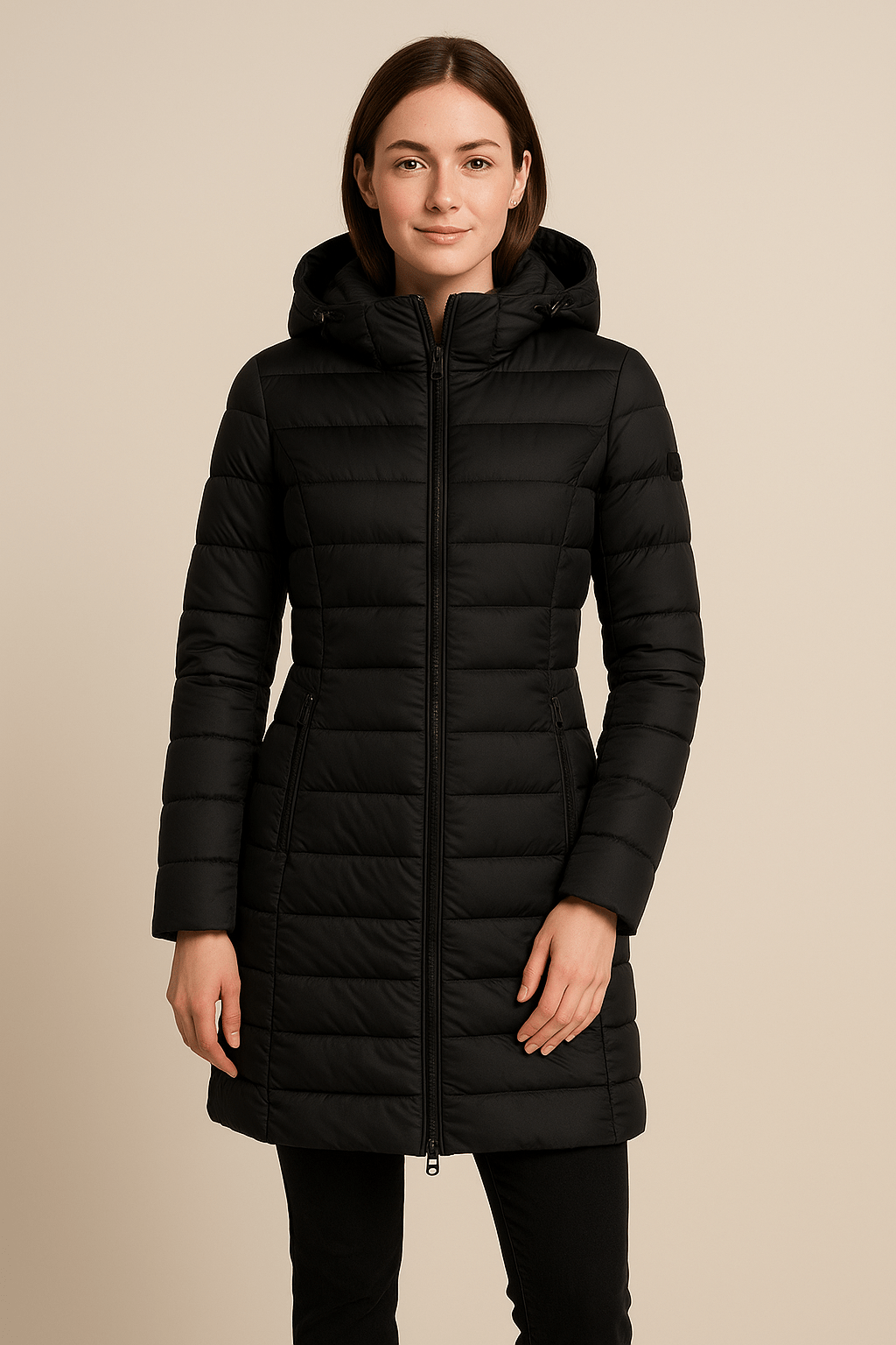 Ashford | Aspen – Women’s Slim Fit Quilted Long Puffer Jacket with Detachable Hood - Ashford London Clothing